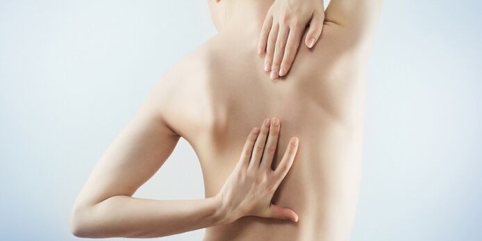 pain between the shoulder blades with thoracic osteochondrosis